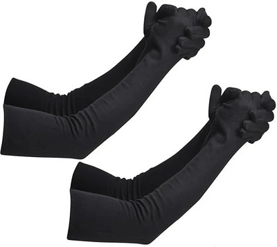 saanvi Cotton Arm Sleeve For Men & Women(Free, Black)