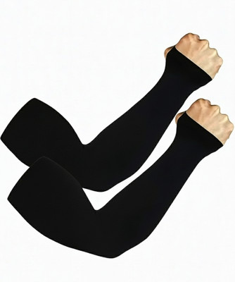 SPORTNEX Nylon Arm Sleeve For Men & Women(Free, Black)