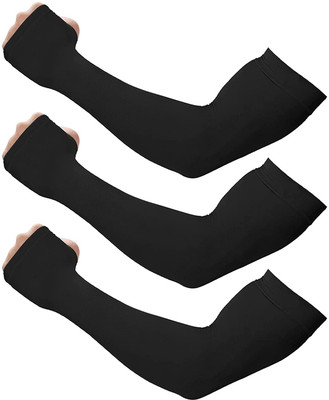 let's silim Nylon Arm Sleeve For Boys & Girls(Free, Black)