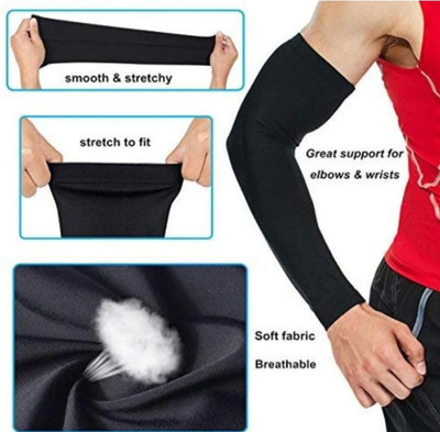 Sneha Sales Cotton Arm Sleeve For Boys & Girls(Free, Black)