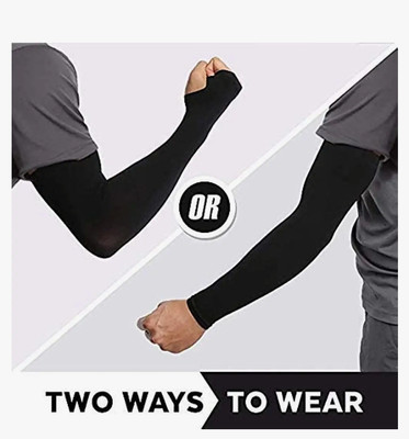 armbrad Cotton Arm Sleeve For Men & Women(Free, Black)