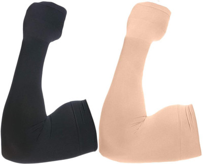 Adnate Cotton, Nylon Arm Sleeve For Men & Women(Free, Black, Beige)