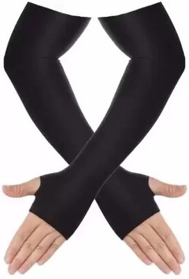 PANCHOLI UNIQUE Nylon Arm Sleeve For Men & Women(Free, Black)
