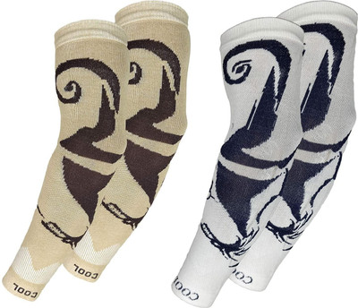 Cozyway Cotton Arm Sleeve For Men With Tattoo(Free, Beige, White)