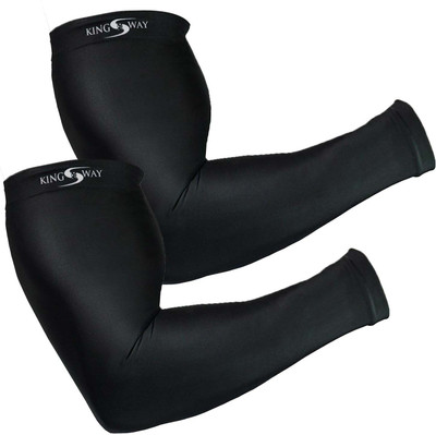 Kingsway Cotton, Nylon Arm Sleeve For Men & Women(Free, Black)