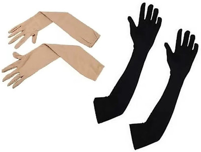 JusAwesm Cotton Arm Sleeve For Men & Women(Free, Beige, Black)