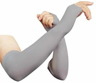 EXITANCE Cotton, Nylon Arm Sleeve For Men & Women(Free, Grey)