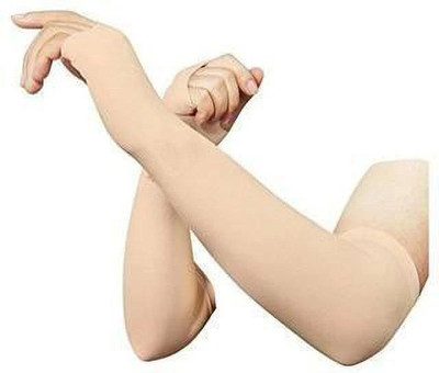 Adnate Cotton Arm Sleeve For Men & Women(Free, Beige)