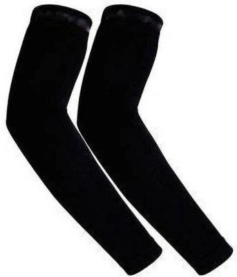 JusAwesm Nylon Arm Sleeve For Boys(M, Black)