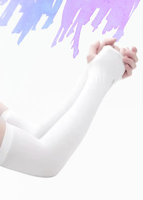 CLOSTIFY Cotton Arm Sleeve For Boys & Girls(Free, White)