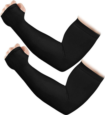 Roves Fashion Polyester Arm Sleeve For Men & Women(Free, Black)