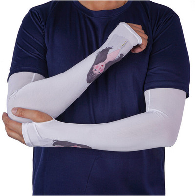 Okara Polyester Arm Sleeve For Men & Women(Free, White)