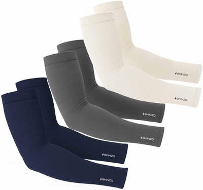 SKINZO Cotton Arm Sleeve For Men & Women(Free, Navy Blue, Grey, White)