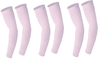 Roves Fashion Cotton Arm Sleeve For Men & Women(Free, Pink)
