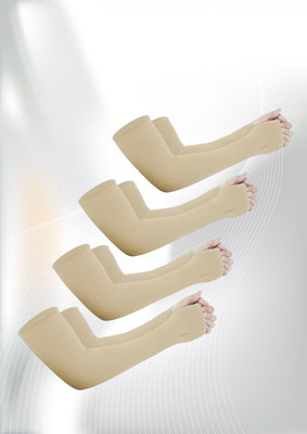CLOSTIFY Cotton Arm Sleeve For Boys & Girls(Free, Beige)
