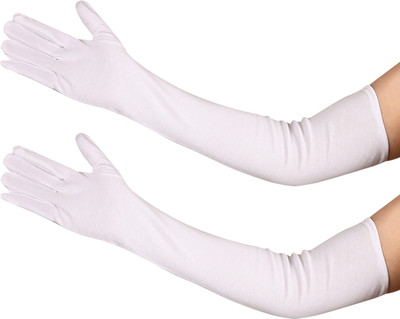 LOOM LEGACY Cotton Arm Sleeve For Men & Women(Free, White)