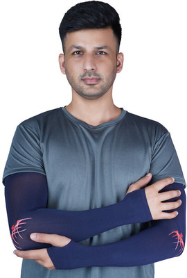 Okara Nylon Arm Sleeve For Men(Free, Navy Blue)