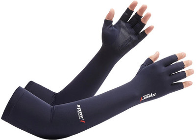 SNOWIE SOFT Nylon, Silk Arm Sleeve For Men & Women(M, Blue)