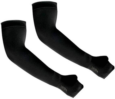 LeafBlu Nylon, Polyester Arm Sleeve For Men & Women(Free, Black)