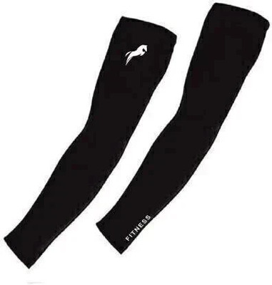 Zexer Polyester Arm Sleeve For Women(Free, Black)