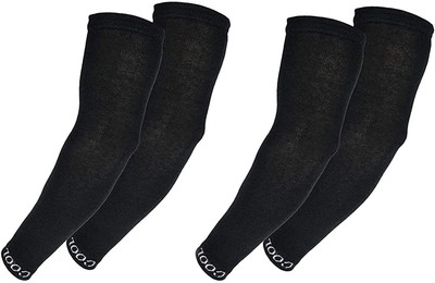 KHOWAAL Cotton Arm Sleeve For Men & Women(Free, Black)