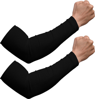 KUBER INDUSTRIES Cotton Arm Sleeve For Boys & Girls(Free, Black)