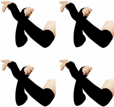 JD DASSSON Nylon Arm Sleeve For Men & Women(Free, Black)
