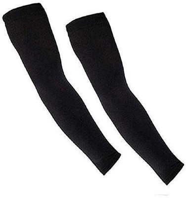 JusAwesm Polyester Arm Sleeve For Boys & Girls(Free, Black)