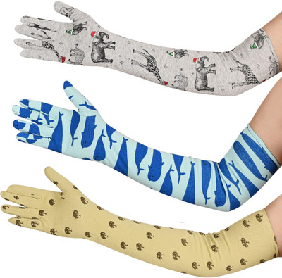 LOOM LEGACY Cotton Arm Sleeve For Men & Women(Free, Blue, Beige, Grey)