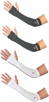 SHEADER Cotton Arm Sleeve For Men & Women(Free, Black, White)