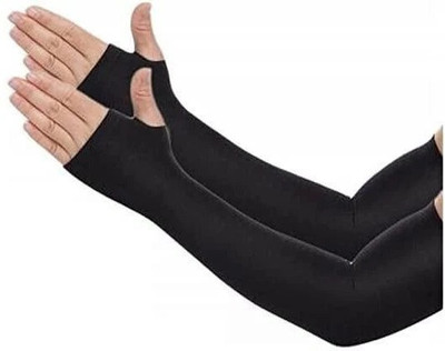 JusAwesm Polyresin Arm Sleeve For Men(Free, Black)