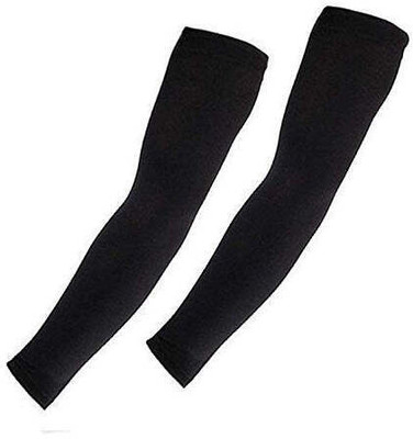 RG ENTERPRISES Polyester Arm Sleeve For Men & Women(Free, Black)