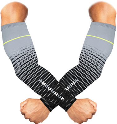 Rutcal Polyester, Nylon Arm Sleeve For Men & Women(Free, Grey)