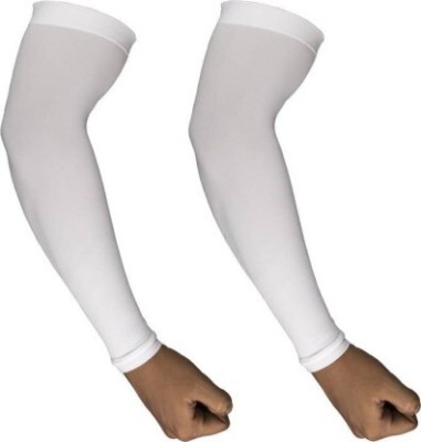 ashi creation Polyester Arm Sleeve For Men & Women(Free, White)