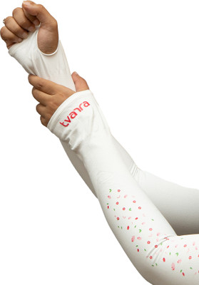TVARRA Polyester Arm Sleeve For Men & Women(Free, White)