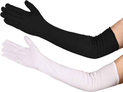 LOOM LEGACY Cotton Arm Sleeve For Men & Women(Free, Black, White)