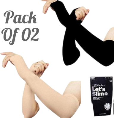 Sockszone Nylon, Cotton Arm Sleeve For Men & Women(Free, Black, Beige)