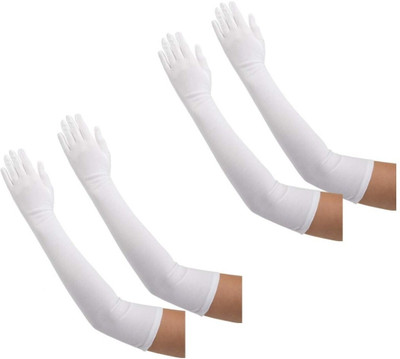 Adnate Cotton Arm Sleeve For Men & Women(Free, White)