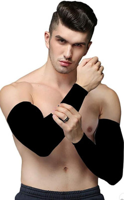 JusAwesm Nylon Arm Sleeve For Men & Women(Free, Black)