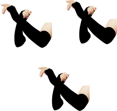 araanshi Cotton Arm Sleeve For Boys & Girls(Free, Black)