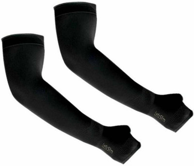 JusAwesm Cotton Arm Sleeve For Men & Women(Free, Black)
