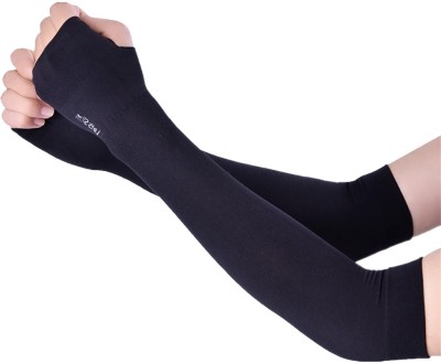 aksmit Polyester Arm Sleeve For Girls With Tattoo(L, Black)