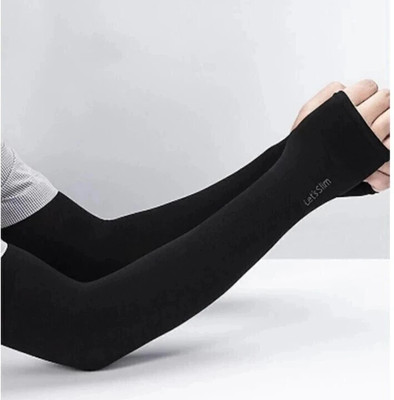 araanshi Polyester Arm Sleeve For Men & Women(Free, Black)