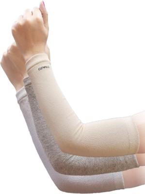 TRAZO Cotton Arm Sleeve For Women(Free, Grey)