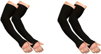 QinPin Nylon Arm Sleeve For Men & Women(Free, Black)