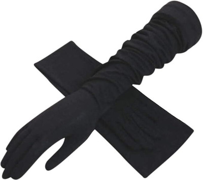 Ayusman Retail Cotton Arm Sleeve For Men & Women(Free, Black)