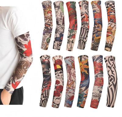 MIKONIKO Nylon Arm Sleeve For Men(Free, Multicolor)