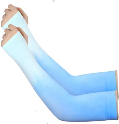 Okara Nylon Arm Sleeve For Men & Women(Free, Blue)