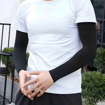 valdez Polyester Arm Sleeve For Men & Women(Free, Black)