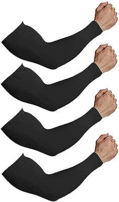 EXITANCE Nylon Arm Sleeve For Men & Women(Free, Black)